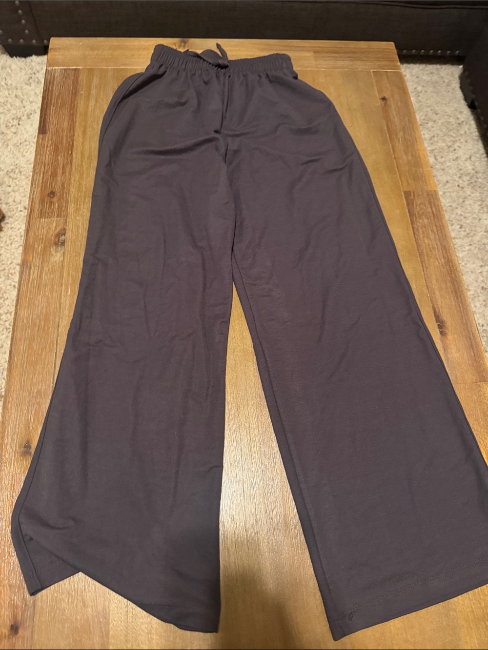 NEW - ZARA - Wide-Leg Elastic Waist Pants in Dark Brown sz9/10